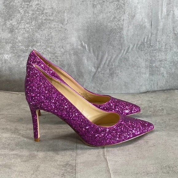 Marc Fisher Shoes - Marc Fisher Women's Purple Glitter Embellished Darreny Pointed-Toe Pumps SZ 7.5